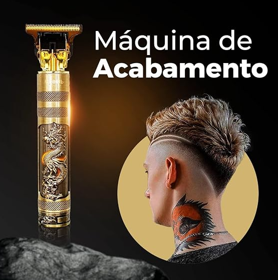 Máquina Profissional para Barba e Cabelo Elétrica Bateria Recarregável